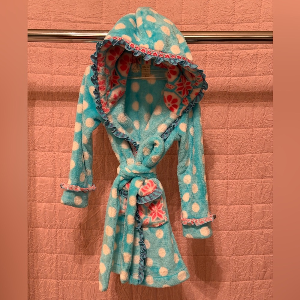 Matilda Jane Cozy  Blue Polka Dot Kids Bath robe. Perfect for twins!